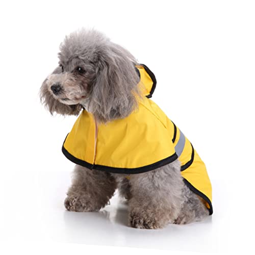 HOLIDYOYO Reflektierender Regenmantel Für Hunde Gelb 3XL Schutzausrüstung Für Kleine Hunde Mit Kapuze Für Spaziergänge Im Regen von HOLIDYOYO