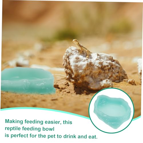 HOLIDYOYO Reptilien Wasserschale aus Resin Nachtleuchtend Futter und Wassernapf rutschfest Terrarium Futterschale für Schildkröten Echsen Geckos von HOLIDYOYO