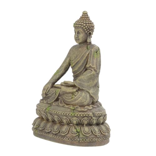 HOLIDYOYO Resin Buddha Statue Aquarium Ornament Fisch Tank Dekoration aus Hochwertigem Material Stabilem Standfuß Naturgetreuer Zen Landschaft Kompatibel mit Süß Meerwasser Fischfreundlich von HOLIDYOYO