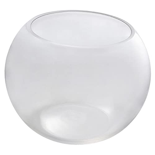 HOLIDYOYO Rundes Fischbecken Schüsseln Fischbecken Klein Desktop Fischschale Aquarienfisch Tank Klein Selbst Panzer Erste Runden Aquarium Rund Dekoratives Aquarium Drinnen Glas Transparent von HOLIDYOYO