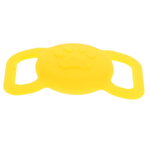 HOLIDYOYO Tracker-Fall pro Air-Tag-Uhrenhalter für Hundehalsband versteckt mit Halter Geräte Haustier-Locator-Abdeckung Tracer-Halter Schutzabdeckungen einfache Schutzhülle Kieselgel Yellow von HOLIDYOYO
