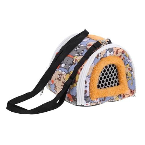 HOLIDYOYO Tragbare Hamster Tasche mit Tiermuster Atmungsaktive Kleintier Transporttasche für Außeneinsätze Schlafnest Komfortabel und Sicher für Hamster Mäuse Chinchillas von HOLIDYOYO