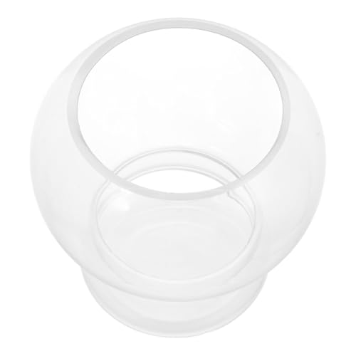 HOLIDYOYO Transparente Kleine Fischschale aus Glas Rundes Desktop Aquarium als Dekoratives Goldfischglas und Pflanzenbehälter Platzsparend für Büro und Zuhause Geeignet von HOLIDYOYO