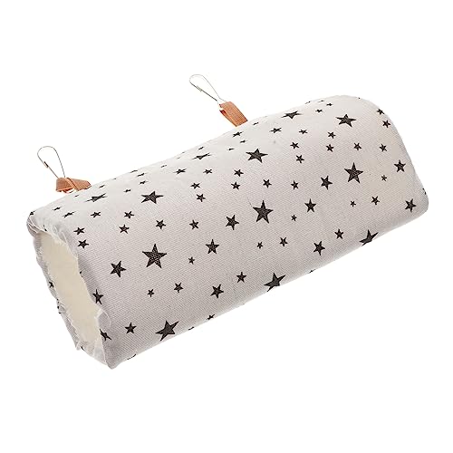 HOLIDYOYO Kuscheltunnel Für Kleintiere Bequemer Schlafraum Für Meerschweinchen Hamster Und Chinchillas Atmungsaktiver Und Warmer Ruheplatz Für Kleine Haustiere Weiß Mit Sternen von HOLIDYOYO