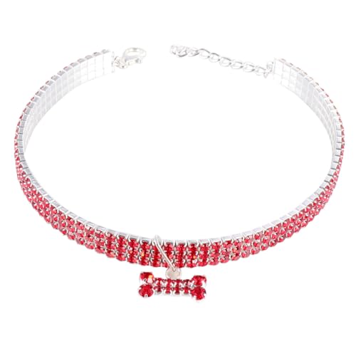 HOLIDYOYO Verstellbares Hundehalsband mit Strahlenden Strasssteinen Haustierhalsband in Rot Strapazierfähige Kette für Stilvolle Hunde Geeignet für Spaziergänge und Outdoor Aktivitäten HOLIDYOYO Verstellbares Hundehalsband mit Strahlenden Strasssteinen Haustierhalsband in Rot Strapazierfähige Kette für Stilvolle Hunde Geeignet für Spaziergänge und Outdoor Aktivitäten von HOLIDYOYO