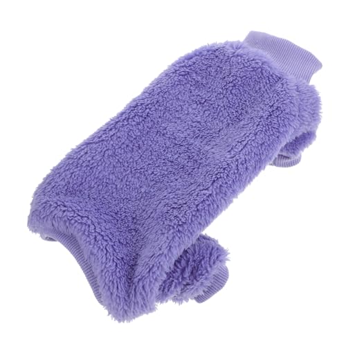 HOLIDYOYO Vierbeinige Katzenkleidung Für Katzen Warmer Haustierpullover Drinnen Katzenmantel Haustier Kostüm Katze Süßes Katzenkostüm Sphynx-katzenkleidung Winter Violett Samt von HOLIDYOYO