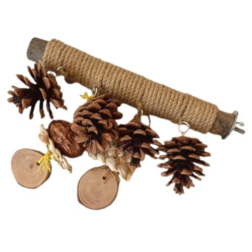 HOLIDYOYO Vogel Kratzstange mit Kiefernzapfen Holz Sitzstange für Papageien Wellensittiche und Nymphensittiche Kauspielzeug zur Krallenpflege Stabiles Vogelspielzeug für Käfig und HOLIDYOYO Vogel Kratzstange mit Kiefernzapfen Holz Sitzstange für Papageien Wellensittiche und Nymphensittiche Kauspielzeug zur Krallenpflege Stabiles Vogelspielzeug für Käfig und von HOLIDYOYO