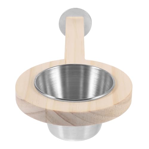 HOLIDYOYO Vogelkäfig Futter und Wassernapf aus und Holz mit Sitzstange Auslaufsicher Geräuscharm für Papageien und Kleine Vögel Praktische Käfighalterung Modernes Design von HOLIDYOYO