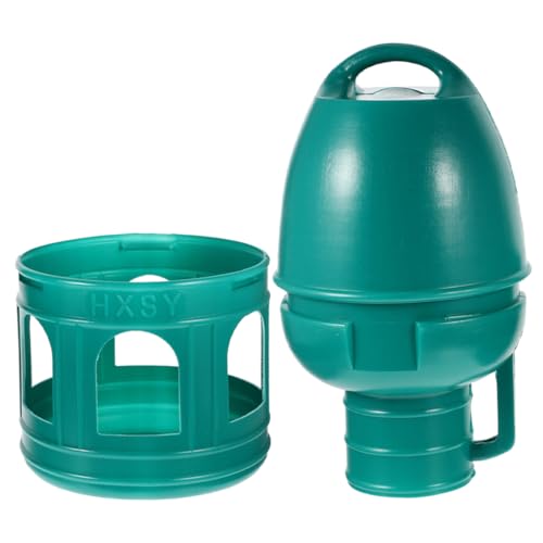 HOLIDYOYO Vogeltrinker Vogelfütterer Wassertrinker Vogeltränkebehälter Schüssel Geflügeltrinker Futterspender Vogel Fütterer Groß Fütterung Wasserspender Taube Dark Green Plastik von HOLIDYOYO