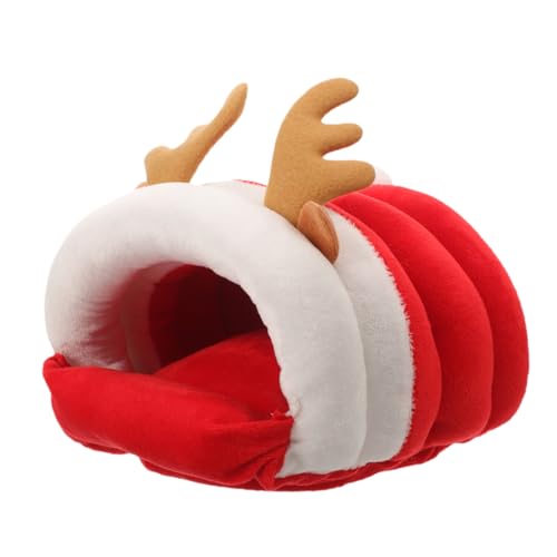 HOLIDYOYO Warmes Hamsterhaus Weihnachtsdeko Kleintier Versteck Langlebiges Verschleißfestes Chinchilla Haus Atmungsaktives Gemütliches Nest für Zwerghamster Ratten Meerschweinchen Spiel und von HOLIDYOYO