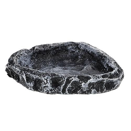 HOLIDYOYO Wasserbecken für Reptilien Terrarium wasserschale Reptilien wasserschale klein Wasser- Schildkröte wasserschalen kriechender Futterspender für Haustiere Wasserbehälter Harz von HOLIDYOYO
