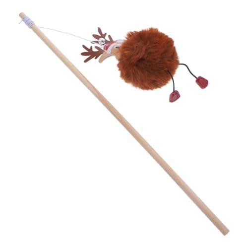HOLIDYOYO Xmas Cat Teaser mit Braunem Plüsch Rentier Interaktives Katzenspielzeug für Stressabbauendes Kauspielzeug und Aktives Spiel Dekoratives Weihnachts Katzenangel HOLIDYOYO Xmas Cat Teaser mit Braunem Plüsch Rentier Interaktives Katzenspielzeug für Stressabbauendes Kauspielzeug und Aktives Spiel Dekoratives Weihnachts Katzenangel von HOLIDYOYO