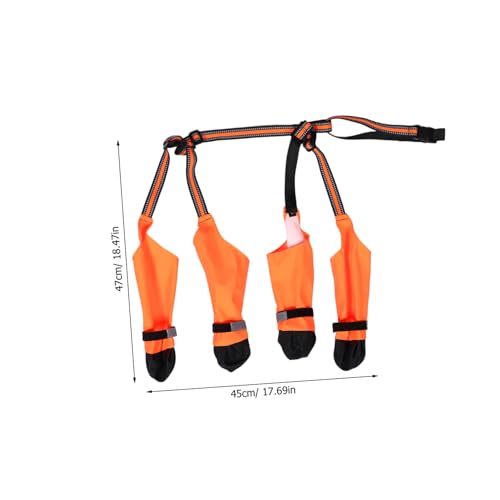 HOLIDYOYO wasserdichte Hundestiefel mit Rutsch Sohle Verstellbaren Reflektierenden Bändern Komfortable Innenfütterung Pfotenschutz für Outdoor Regen und Orange HOLIDYOYO wasserdichte Hundestiefel mit Rutsch Sohle Verstellbaren Reflektierenden Bändern Komfortable Innenfütterung Pfotenschutz für Outdoor Regen und Orange von HOLIDYOYO