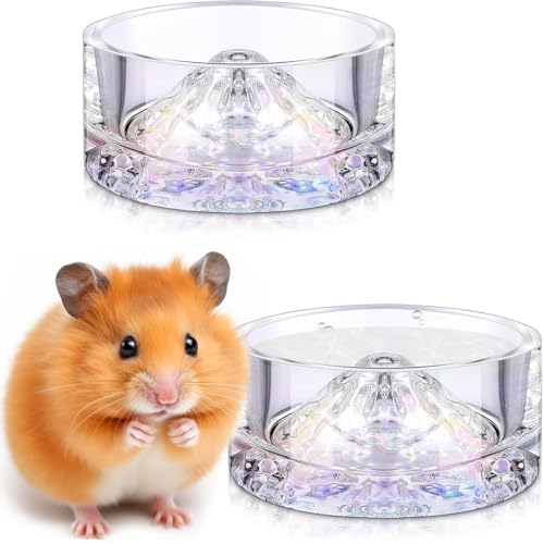 2 Stück Hamster-Wasserschalen aus Glas, Hamster, Futternäpfe, Berg-Stil, Trinkschüssel, Anti-Drehen, für Zwerg, syrische Hamster, Meerschweinchen, Rennmäuse, Mäuse, Igel, Ratten, Chinchilla, kleine 2 Stück Hamster-Wasserschalen aus Glas, Hamster, Futternäpfe, Berg-Stil, Trinkschüssel, Anti-Drehen, für Zwerg, syrische Hamster, Meerschweinchen, Rennmäuse, Mäuse, Igel, Ratten, Chinchilla, kleine von HOLLIHI
