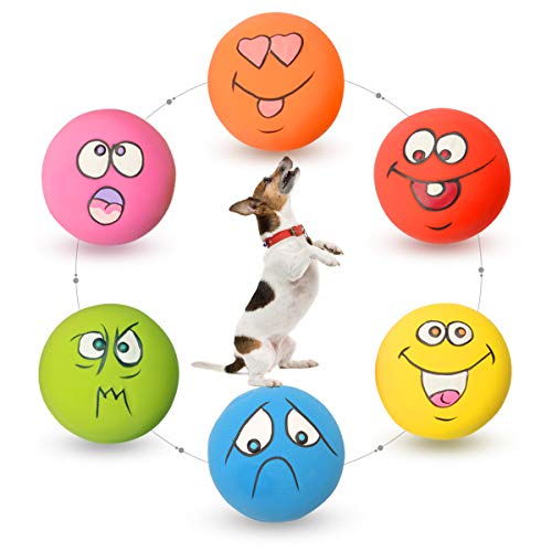 HOLYSTEED Hundespielzeug kleine Hunde, Latex Quietschend, weiches kleines Hundespielzeug, quietschender Hundeball mit Lächeln-Gesicht, 6 Stück/Set HOLYSTEED Hundespielzeug kleine Hunde, Latex Quietschend, weiches kleines Hundespielzeug, quietschender Hundeball mit Lächeln-Gesicht, 6 Stück/Set von HOLYSTEED