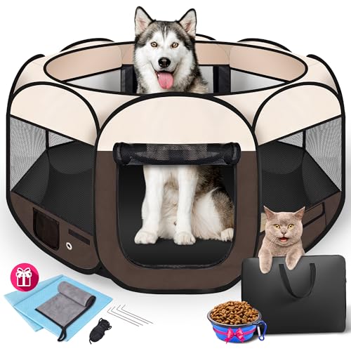 HOMAGICO Haustier-Laufstall für große Hunde, 114,3 cm, zusammenklappbar, Laufstall für Indoor-Katzen, tragbarer Hunde-Laufstall, Outdoor-Zelt, mit Tragetasche, wasserabweisend und abnehmbarer HOMAGICO Haustier-Laufstall für große Hunde, 114,3 cm, zusammenklappbar, Laufstall für Indoor-Katzen, tragbarer Hunde-Laufstall, Outdoor-Zelt, mit Tragetasche, wasserabweisend und abnehmbarer von HOMAGICO