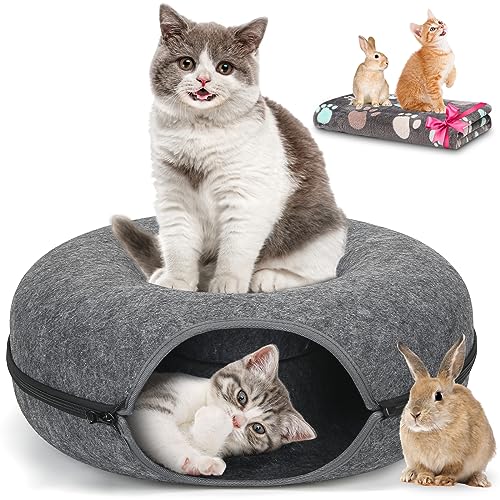 HOMAGICO Katzentunnelbett, abnehmbare Tunnel für Indoor-Katzen, Katzentunnel-Spielzeug, Peekaboo Katzenhöhle, Filz-Katzenbett, rund, geeignet für Kaninchen und kleine Meerschweinchen (50,8 cm, HOMAGICO Katzentunnelbett, abnehmbare Tunnel für Indoor-Katzen, Katzentunnel-Spielzeug, Peekaboo Katzenhöhle, Filz-Katzenbett, rund, geeignet für Kaninchen und kleine Meerschweinchen (50,8 cm, von HOMAGICO