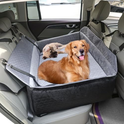 HOMBYS 106,7 cm großer Hunde-Autositz für große Größe, 10,7 cm dickes Hundebett, um Ihre Haustiere für eine bessere Sicht zu erhöhen, abnehmbarer und waschbarer Bezug mit 6 Gurten, einfache Montage HOMBYS 106,7 cm großer Hunde-Autositz für große Größe, 10,7 cm dickes Hundebett, um Ihre Haustiere für eine bessere Sicht zu erhöhen, abnehmbarer und waschbarer Bezug mit 6 Gurten, einfache Montage von HOMBYS