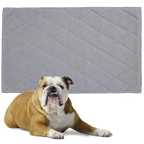 HOMBYS Kaufeste Hundekäfig-Matte, unzerstörbare Zwinger-Pad für aggressive Kauer, langlebig und wasserabweisend, für Hundekäfige (groß (L x B): 104 x 71 cm, Grau von HOMBYS