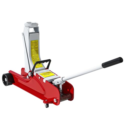 HOMCOM Hydraulischer Wagenheber mit niedrigem Profil, Robustes Stahl-Rennwagenheber-Set, Wagenheber mit 2,5 Tonnen Kapazität, 8–38 cm Hubbereich, Rot HOMCOM Hydraulischer Wagenheber mit niedrigem Profil, Robustes Stahl-Rennwagenheber-Set, Wagenheber mit 2,5 Tonnen Kapazität, 8–38 cm Hubbereich, Rot von HOMCOM