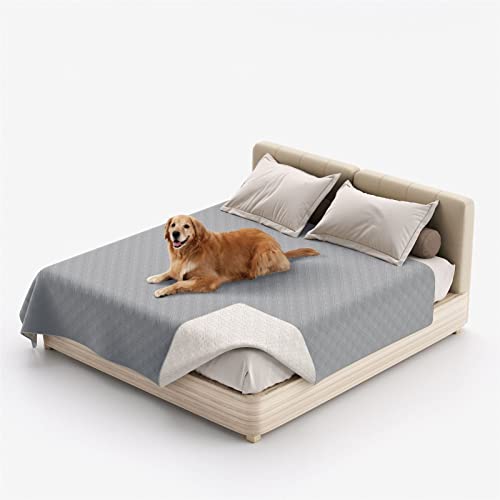 HOMDECR wasserdichte Hundedecke Für Couch, Waschbare Haustier-Couch-Abdeckung, rutschfeste Bettsofa-Möbelschutzmatte (52x82 Inch,Grey 1) von HOMDECR