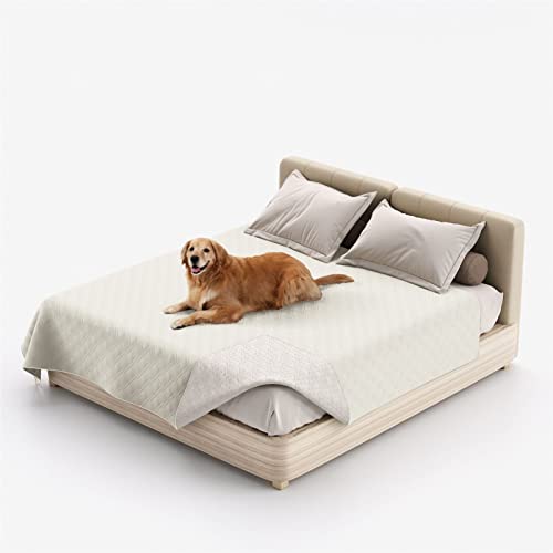 HOMDECR wasserdichte Hundedecke Für Couch, Waschbare Haustier-Couch-Abdeckung, rutschfeste Bettsofa-Möbelschutzmatte (52x82 Inch,White) von HOMDECR