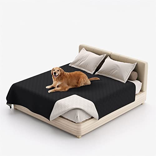 HOMDECR wasserdichte Hundedecke Für Couch, Waschbare Haustier-Couch-Abdeckung, rutschfeste Bettsofa-Möbelschutzmatte (82x102 Inch,Black) von HOMDECR