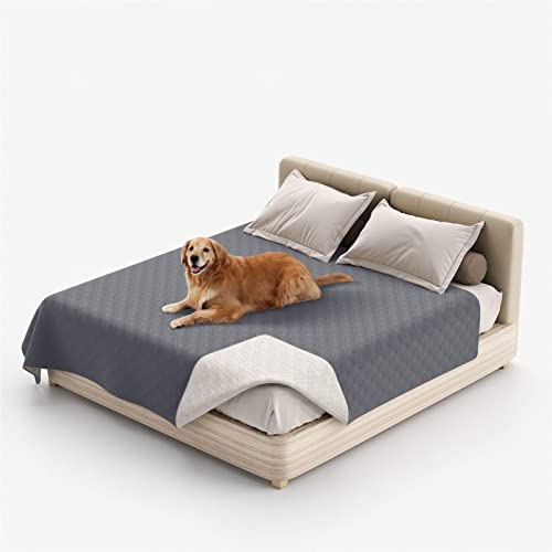 HOMDECR wasserdichte Hundedecke Für Couch, Waschbare Haustier-Couch-Abdeckung, rutschfeste Bettsofa-Möbelschutzmatte (82x102 Inch,Gray 2) von HOMDECR