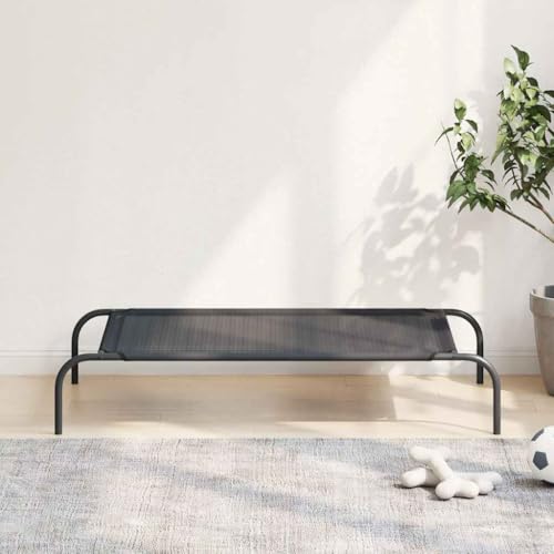 HOMEELIKE Erh?htes Hundebett Schwarz L Textilene von HOMEELIKE