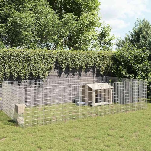 HOMEELIKE Freilaufgehege 24-teilig 54x100 cm Verzinktes Eisen von HOMEELIKE