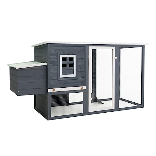 HOMEELIKE Garten-H¡§1hnerstall mit 1 Legenest Grau Holz von HOMEELIKE