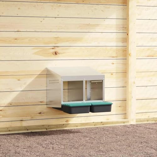 HOMEELIKE H¡§1hner-Nistkasten 2 F?Cher Wandmontage Verzinkter Stahl von HOMEELIKE