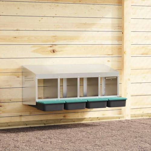 HOMEELIKE H¡§1hner-Nistkasten 4 F?Cher Wandmontage Verzinkter Stahl von HOMEELIKE