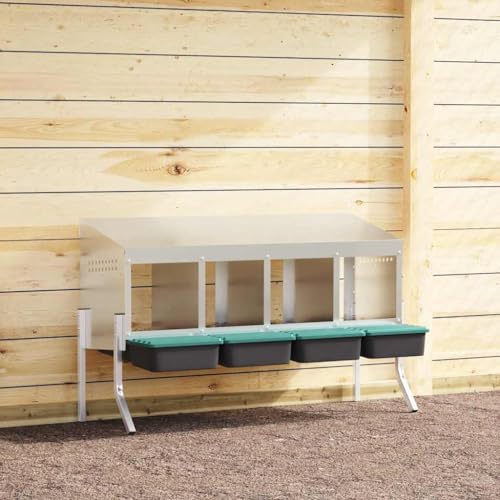 HOMEELIKE H¡§1hner-Nistkasten 4 F?Cher mit Beinen Verzinkter Stahl von HOMEELIKE