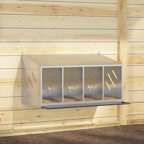 HOMEELIKE H¡§1hner-Nistkasten mit 4 F?Chern Verzinktes Silber Metall HOMEELIKE H¡§1hner-Nistkasten mit 4 F?Chern Verzinktes Silber Metall von HOMEELIKE