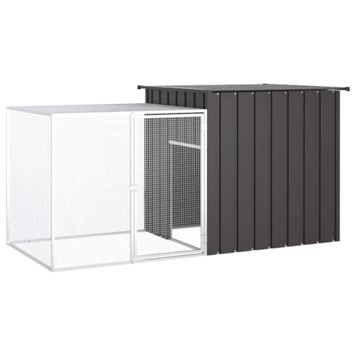 HOMEELIKE H¡§1hnerk?fig Anthrazit 200x91x100 cm Verzinkter Stahl von HOMEELIKE