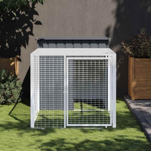 HOMEELIKE H¡§1hnerk?fig mit Auslauf Anthrazit 110x201x110 cm Stahl Verzinkt HOMEELIKE H¡§1hnerk?fig mit Auslauf Anthrazit 110x201x110 cm Stahl Verzinkt von HOMEELIKE