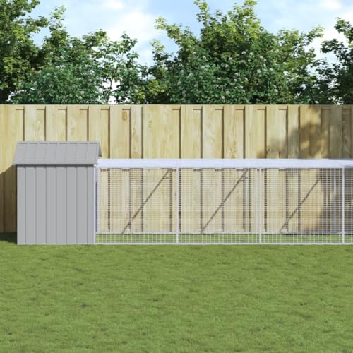 HOMEELIKE H¡§1hnerk?fig mit Auslauf Hellgrau 117x609x123 cm Stahl Verzinkt HOMEELIKE H¡§1hnerk?fig mit Auslauf Hellgrau 117x609x123 cm Stahl Verzinkt von HOMEELIKE