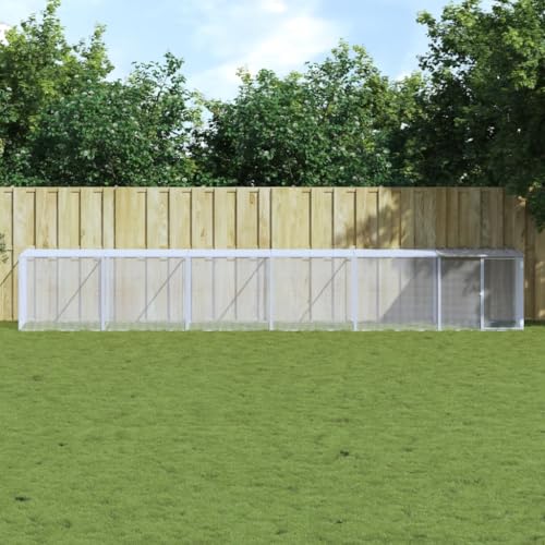 HOMEELIKE H¡§1hnerk?fig mit Dach Hellgrau 603x98x90 cm Verzinkter Stahl HOMEELIKE H¡§1hnerk?fig mit Dach Hellgrau 603x98x90 cm Verzinkter Stahl von HOMEELIKE