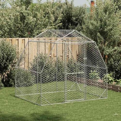 HOMEELIKE H¡§1hnerstall 2,5x2x2,25 m Verzinkter Stahl von HOMEELIKE
