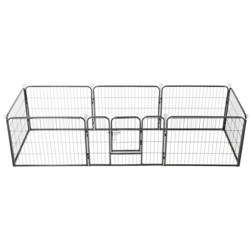 HOMEELIKE Hunde-Laufgitter 8 Paneele Stahl 60 x 80 cm Schwarz HOMEELIKE Hunde-Laufgitter 8 Paneele Stahl 60 x 80 cm Schwarz von HOMEELIKE