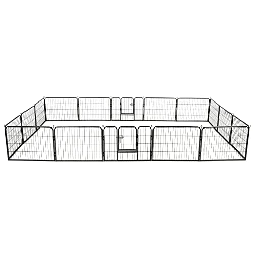 HOMEELIKE Hunde-Laufstall 16 Paneele Stahl 60x80 cm Schwarz HOMEELIKE Hunde-Laufstall 16 Paneele Stahl 60x80 cm Schwarz von HOMEELIKE