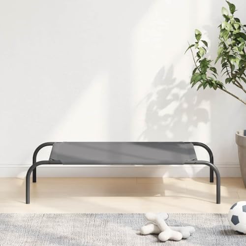 HOMEELIKE Hundebett Erh?ht Grau 90x50x20 cm Oxford-Gewebe und Stahl HOMEELIKE Hundebett Erh?ht Grau 90x50x20 cm Oxford-Gewebe und Stahl von HOMEELIKE