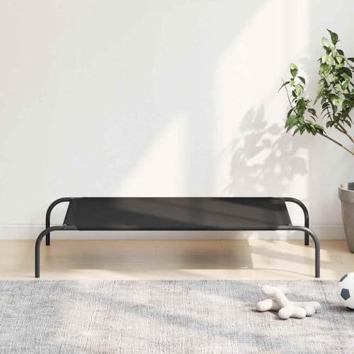 HOMEELIKE Hundebett Erh?ht Schwarz 110x65x20 cm Oxford-Gewebe und Stahl von HOMEELIKE