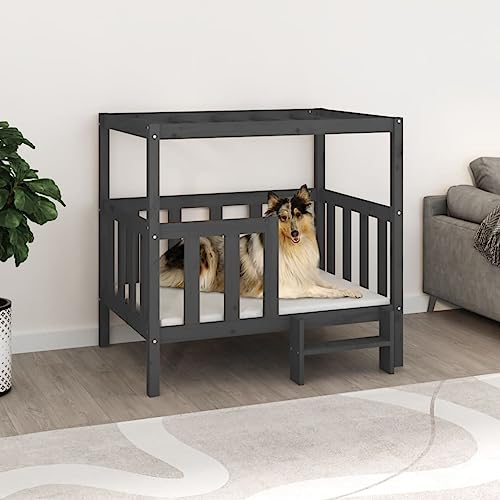 HOMEELIKE Hundebett Grau 105,5x83,5x100 cm Massivholz Kiefer HOMEELIKE Hundebett Grau 105,5x83,5x100 cm Massivholz Kiefer von HOMEELIKE
