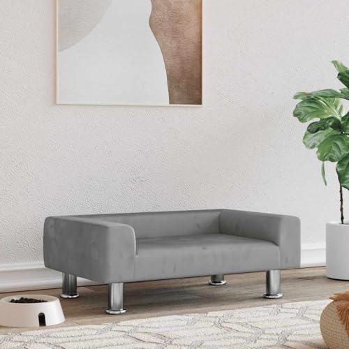 HOMEELIKE Hundebett Hellgrau 70x45x26,5 cm Samt HOMEELIKE Hundebett Hellgrau 70x45x26,5 cm Samt von HOMEELIKE