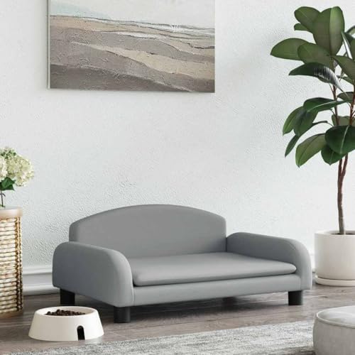 HOMEELIKE Hundebett Hellgrau 70x45x30 cm Stoff HOMEELIKE Hundebett Hellgrau 70x45x30 cm Stoff von HOMEELIKE