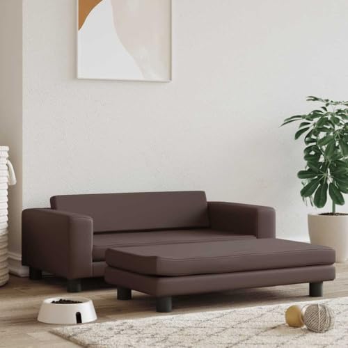 HOMEELIKE Hundebett mit Verl?ngerung Braun 100x50x30 cm Kunstleder von HOMEELIKE