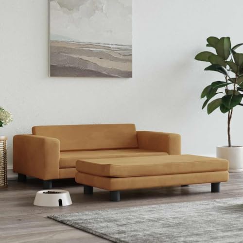 HOMEELIKE Hundebett mit Verl?ngerung Braun 100x50x30 cm Samt HOMEELIKE Hundebett mit Verl?ngerung Braun 100x50x30 cm Samt von HOMEELIKE