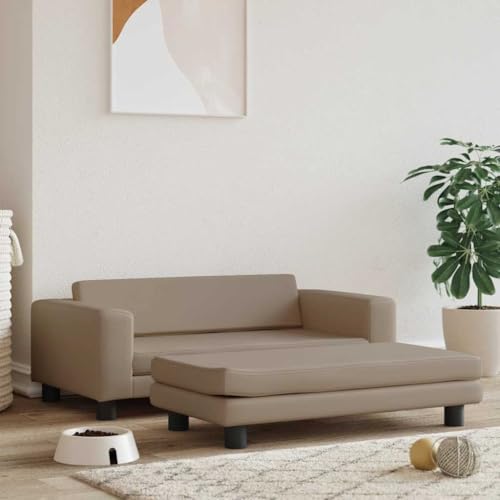 HOMEELIKE Hundebett mit Verl?ngerung Cappuccino 100x50x30 cm Kunstleder von HOMEELIKE